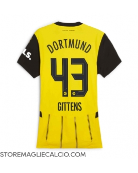Borussia Dortmund Jamie Bynoe-Gittens #43 Maglia Gara Casa Repliche 2024-25 Donna Maniche Corte